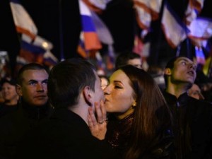 Scene of jubilation in Semferopol upon Crimeas accession to the Russian Federation