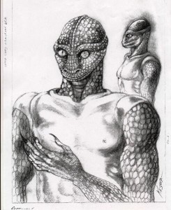 Icke's shape-shifting reptilians. Click to enlarge