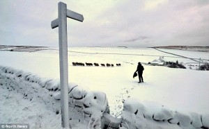 Snow covered fields in County Durham, December 16, 2011