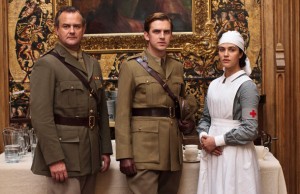 Lord Ronald Grantham, Matthew Crawley and Lady Sybil Crawley, in Downton Abbey. Click to enlarge