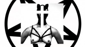 Woman in bondage suit