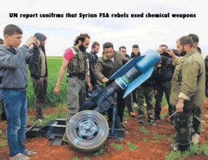 Syrian rebels chemical weapon artillary canister