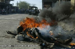 Necklacing victim