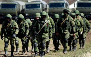 Russian troops on 'exercises' near the border with Ukraine in 2014. Click to enlarge