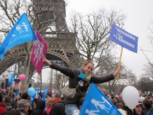 Crowds opposed to the legalisation of gay marriage gather in Paris. Click to enlarge