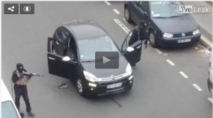 Shoot out outside Charlie Hebdo offices. Click to enlarge