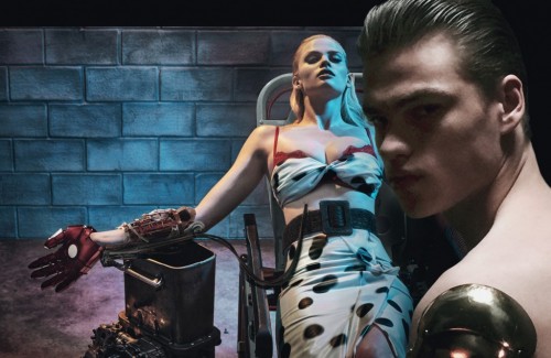 After V Magazine, Steven Klein did a photoshoot for W magazine (magazine with a one-letter name are sooo edgy). This one is all about dehumanization and the promotion of transhumanism using strange lustful images.