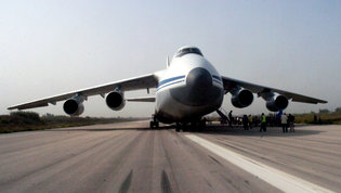 A Russian military transport in Latakia, Syria, on Saturday. .