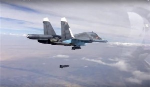 An Sukhoi Su-34 fires a precision guided missile in Syria. Russia's involvement in the conflict has given its armed forces valuable experience and shown that it's very much a force to be reckoned with. Click to enlarge