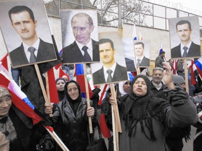 Demonstration at the Russian Embassy in Damascus