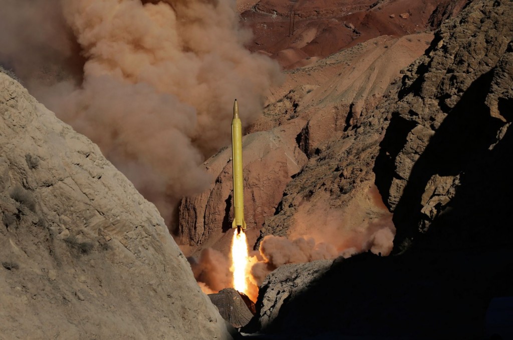A Qadr H ballistic surface-to-surface missile is fired by Iran's Revolutionary Guard Corps, during a maneuver, Wednesday, March 9, 2016. Click to enlarge