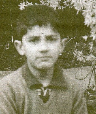 The writer aged 7. Even then life looked like a serious business