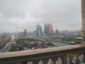 View from my hotel on a grey and misty Moscow day. Click to enlarge 