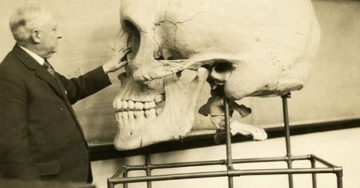 Giant human skull