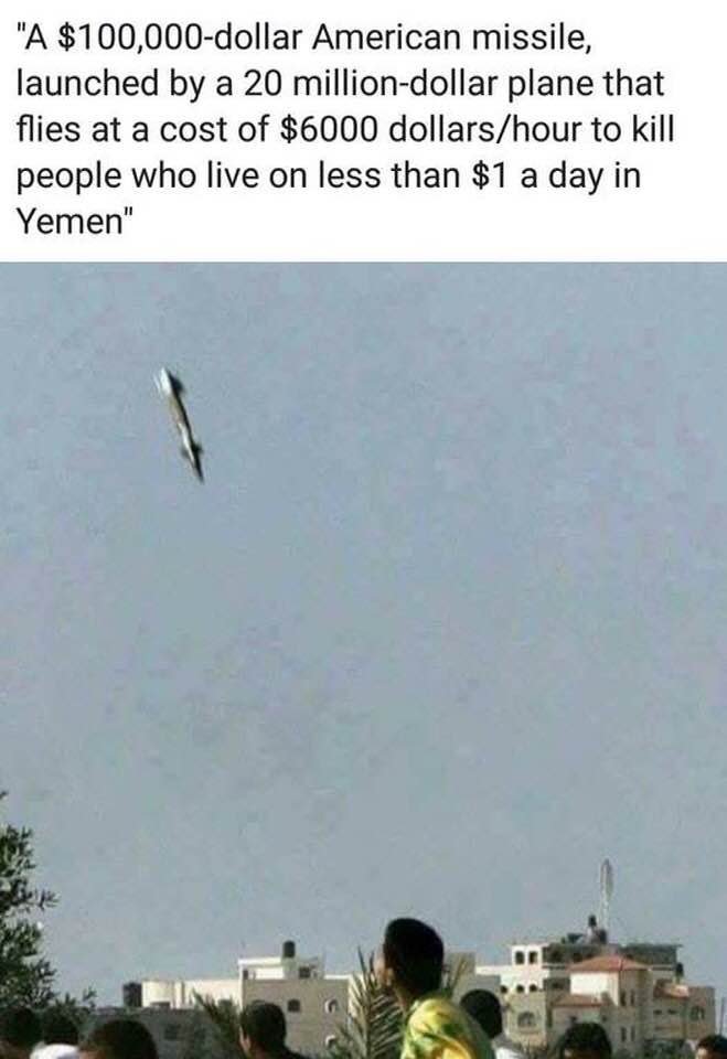 100000 dollar missile launched by 20 million dollare palne