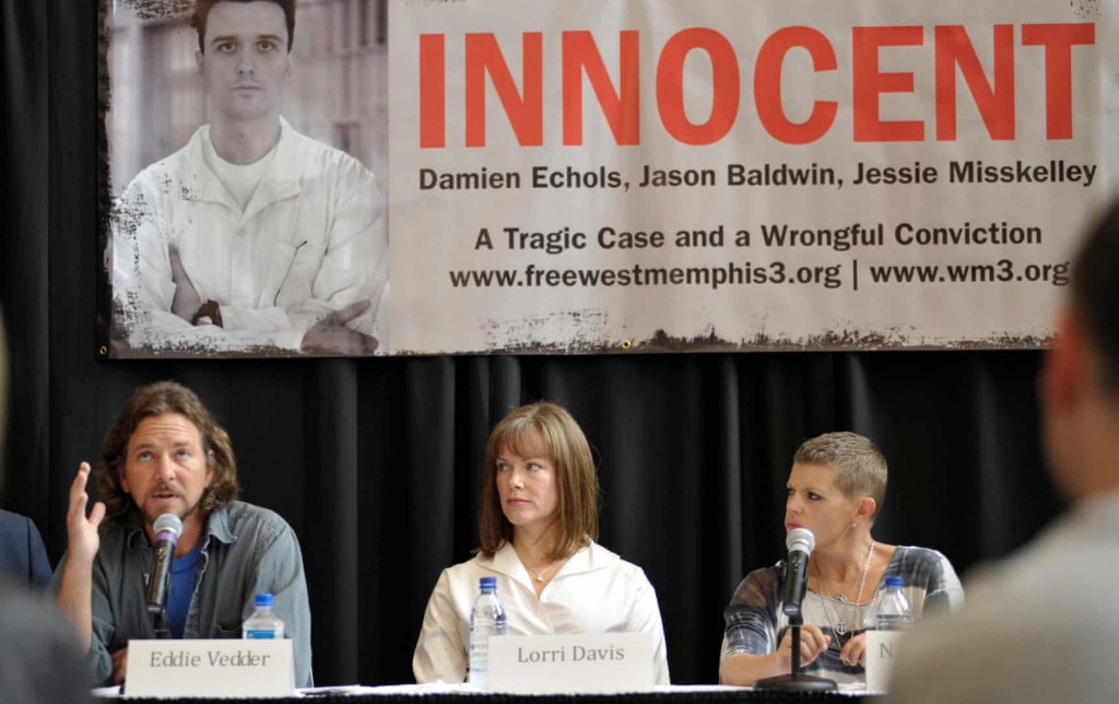 Supporters of the West Memphis Three argue there were two sets of victims from the 5 May 1993 crime: the three murdered eight-year-olds and Damien Echols, Jason Baldwin and Jessie Misskelley. Click to enlarge