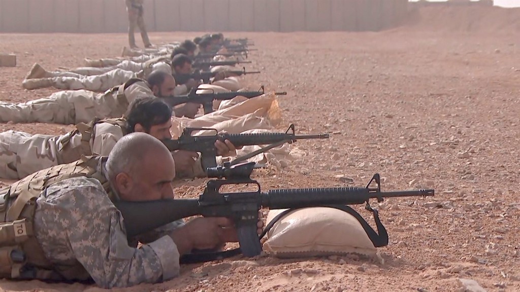 Firing range practice at al-Tanf base along the border with Jordan and Iraq. Click to enlarge