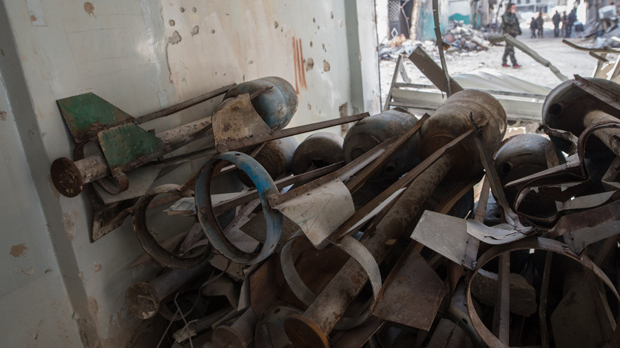 Home made munitions used by militants in Syria. Click to enlarge