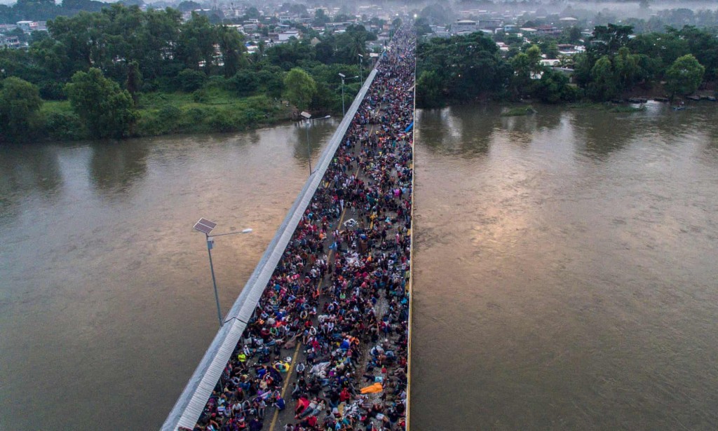 Migrant caravan. Click to enlarge
