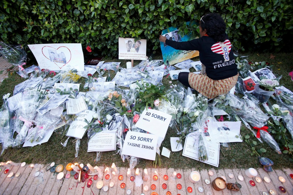 Memorial to the slain backpackers at Danish embassy. Click to enlarge