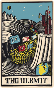 The Hermit card from the Economist 2017 cover. Click to enlarge