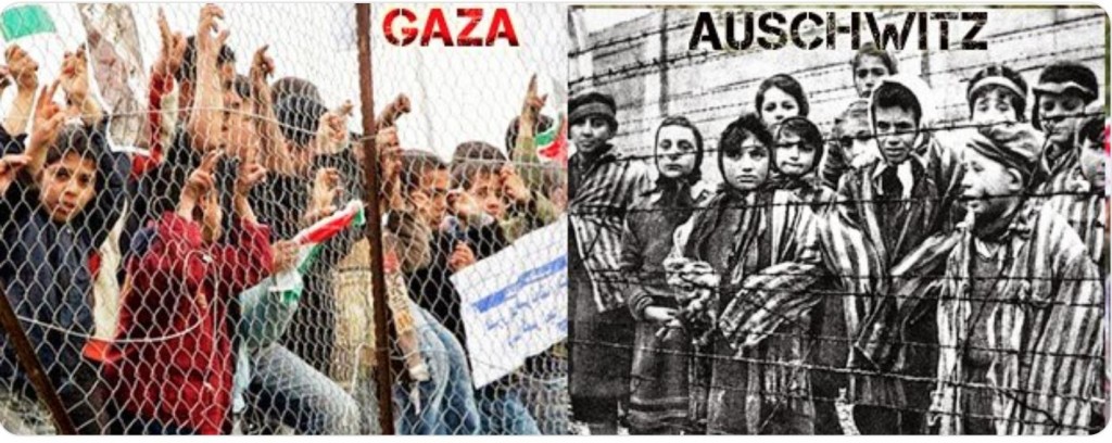 Not to see that Gaza is a concentration camp is a Holocaust denial!!! Click to enlarge