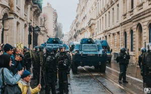 Forces of “law and order” on the streets of Bordeaux during Acte X of GJ protests, 12/1/2019