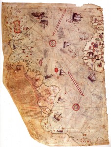 The Piri Reis world map, 1513. Artist: Piri Reis (1470-1553) Click to enlarge
