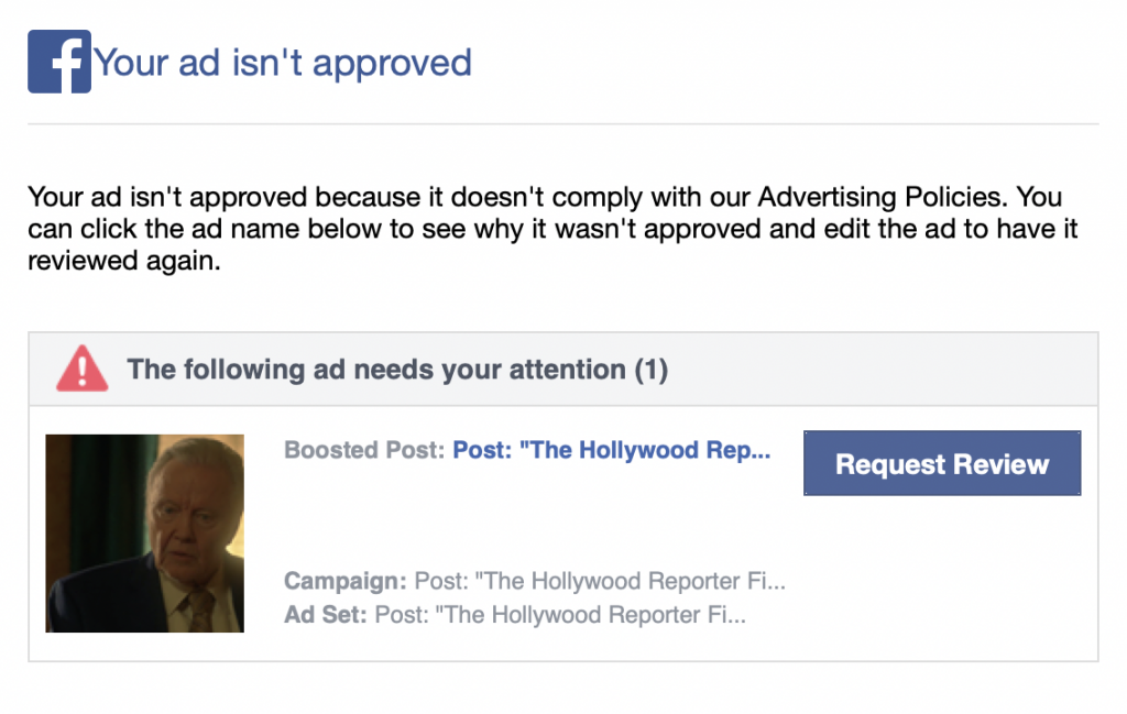 ad not approved