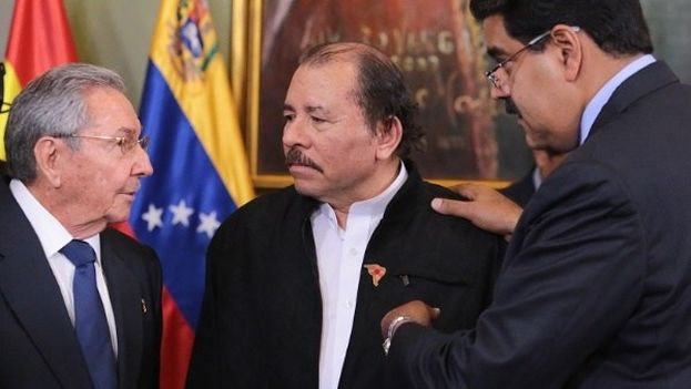 The targets: Raúl Castro of Cuba, Daniel Ortega of Nicaragua, Nicolás Maduro of Venezuela. Click to enlarge