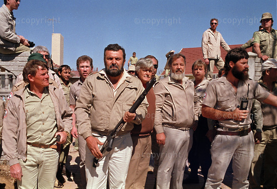 South Africa, Welkom, 1990: AWB - Afrikaner Weerstandsbeweging, march in Welkom. Racism, rally. procession, white supremacy, apartheid, political party.. Photograph: Graeme Williams/South Photograph