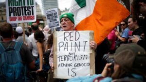 The real crimes are taking place in Gaza, not at Glastonbury or Brize Norton