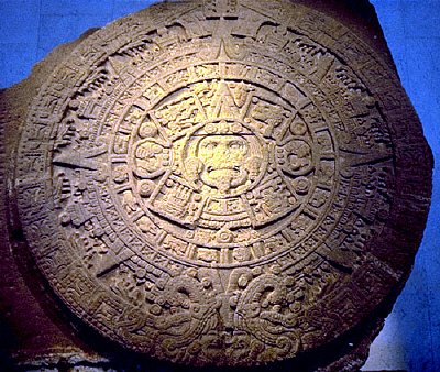 The ancient stone said to be carved under the guidance of the legendary 'Feathered Serpent' or Quetzal-Coatl. Currently housed in Mexico City the stone is said to depict the four worlds that mankind must live through.