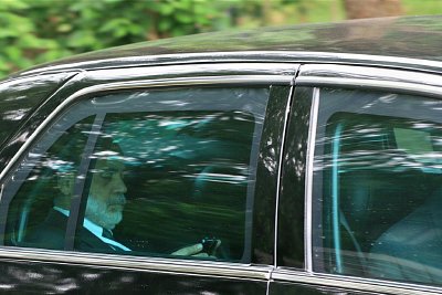 A small motorcade, of Fairfax County police vehicles preceded and followed Bernanke's vehicle.