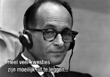 Eichmann at his trial in Jerusalem, 1961.