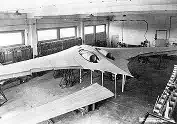 The Ho-IX being assembled.
