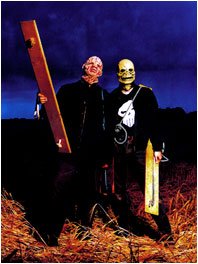 John Lundstrom, Team Satan’s spokesman with an assistant. Like all good covert operatives they are both disguised. Picture from Team Satan’s own web page.