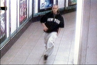 One of the alleged bombers caught on CCTV.
