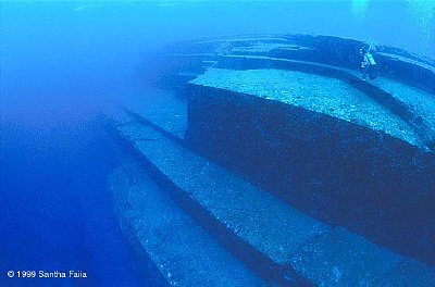 The submerged Yonguni ruins, off the coast of Yokohama, Japan.