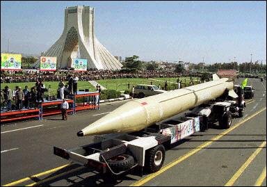 Above, the Shahab III being paraded through Tehran recently.